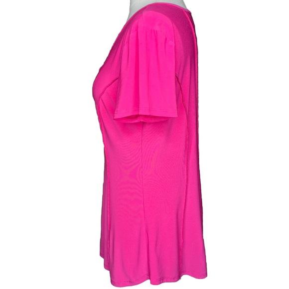 Juniper + Lime Barbie Pink Blouse Top Size S Metal Ring Sexy Pretty Blouse - Picture 2 of 8